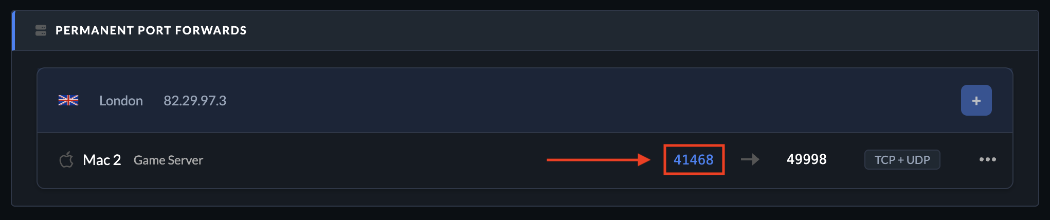 Completed Port Forward